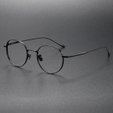 Black Round Glasses LE0284 - Minimalist Titanium Design for Timeless Appeal