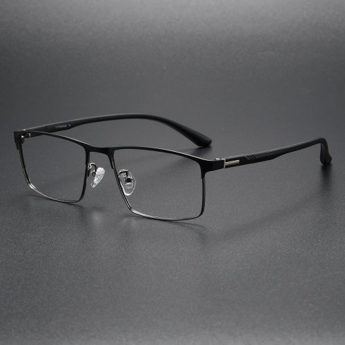 Browline Glasses LE0441 - Gunmetal Black Titanium for a Sleek, Modern Look