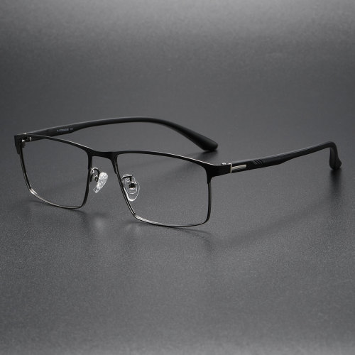 Browline Glasses LE0441 - Gunmetal Black Titanium for a Sleek, Modern Look