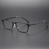 Rectangle Frame Glasses LE0158 - Sleek Black Titanium for Contemporary Style