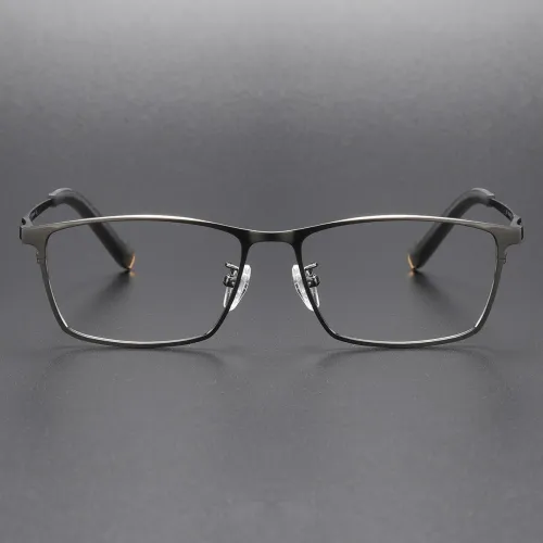Rectangle Glasses Frames LE0158 - Sleek Gunmetal Titanium for Sophisticated Style