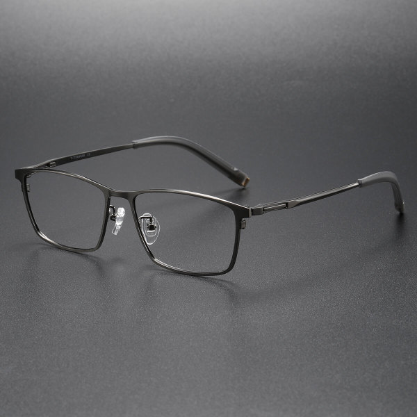 Rectangle Glasses Frames LE0158 - Sleek Gunmetal Titanium for Sophisticated Style