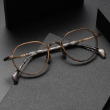 LE0161 Bronze Round Frame Glasses - Elegant & Hypoallergenic Titanium Design