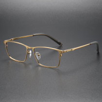 Gold Glasses LE0158 - Elegant Rectangle Titanium Frame for a Refined Look Gold Glasses LE0158 - Elegant Rectangle Titanium Frame for a Refined Look