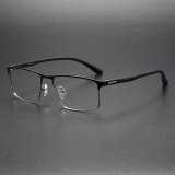 Browline Spectacles LE0441 - Black Silver Titanium Frames for a Sleek Look