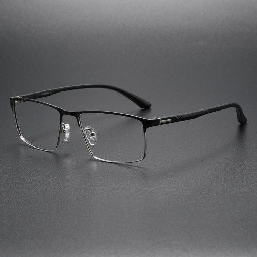 Browline Spectacles LE0441 - Black Silver Titanium Frames for a Sleek Look