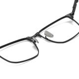 LE0085 Black Square Glasses - Titanium Frame with Adjustable Nose Pads