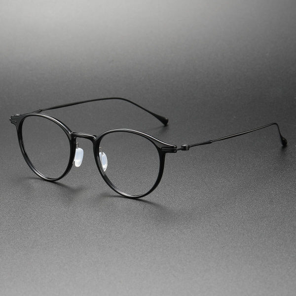 Oval Glasses LE0197 - Black Titanium and Polycarbonate Frame for Elegant Simplicity