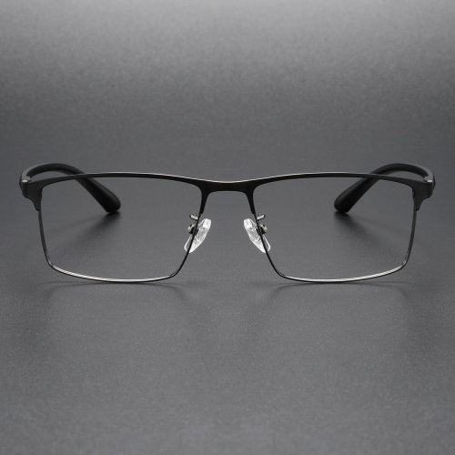 Browline Glasses LE0441 - Gunmetal Black Titanium for a Sleek, Modern Look