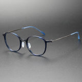 Plastic Glasses LE0193 Blue - Durable, Hypoallergenic Large Round Frames