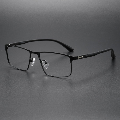 Browline Glasses LE0441 - Black Titanium for a Sleek, Minimalist Look