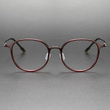 Red Glasses LE0193 - Comfortable Large Frame Plastic & Titanium Eyewear