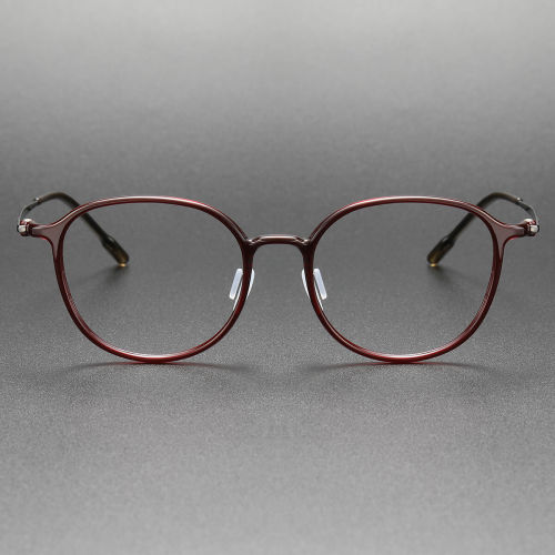 Red Glasses LE0193 - Comfortable Large Frame Plastic & Titanium Eyewear