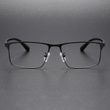 Browline Glasses LE0441 - Black Titanium for a Sleek, Minimalist Look