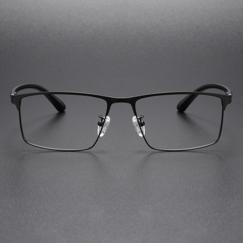 Browline Glasses LE0441 - Black Titanium for a Sleek, Minimalist Look