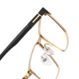 Gold Frame Glasses LE0441 - Black Gold Titanium Browline for a Refined Look