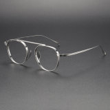 Silver Glasses Aviator LE1012 | Ultra-Light Titanium Design