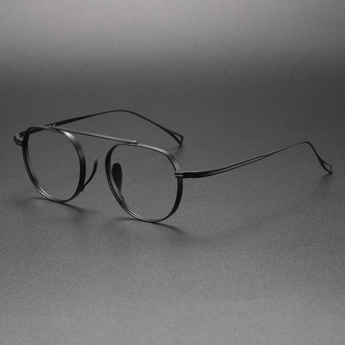 Black Glasses Aviator Style LE1012 | Lightweight Titanium Frame