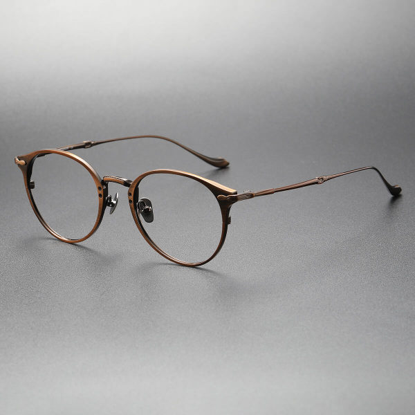 Round Glasses in Bronze LE0413 | Stylish Titanium Eyewear