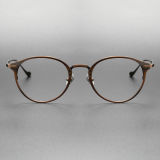 Round Glasses in Bronze LE0413 | Stylish Titanium Eyewear