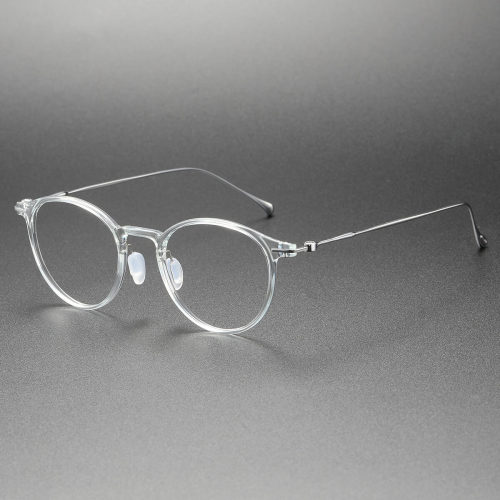 Clear Glasses LE0197 - Round Transparent Color Frames with Titanium Comfort