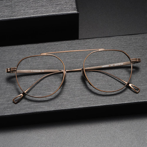 Aviator Glasses LE1012 - Sleek Bronze Titanium Frames for a Classic Look