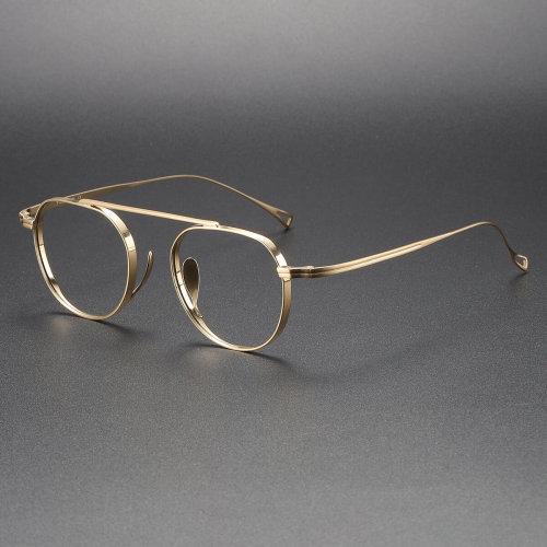 Premium Gold Aviator Glasses LE1012 | Lightweight Titanium Design