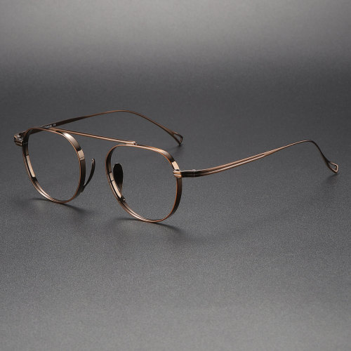 Aviator Glasses LE1012 - Sleek Bronze Titanium Frames for a Classic Look