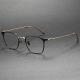 Black & Gold Round Glasses Frames LE0039 - Elegant & Lightweight Design