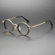 Black and Gold Glasses LE1001 - Elegant Round Titanium Frames