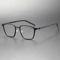 Oversized Glasses Frames - LE0252 Black, Titanium and TR Comfort Design