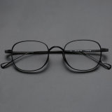 Thick Black Frame Glasses LE0027 - Elegant Oval Titanium Design