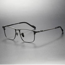 Gunmetal Glasses Frames LE0085 - Versatile Titanium Square Frames for All