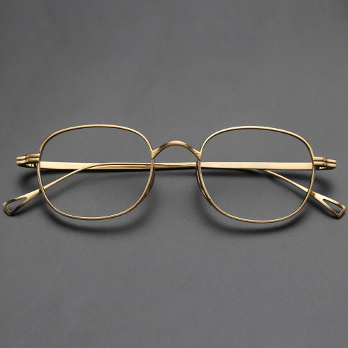 Gold Glasses LE0027 - Luxury Oval Titanium Design with Unique Bridge