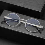 Circle Glasses in Silver - LE0207 Titanium Frame, Lightweight & Hypoallergenic