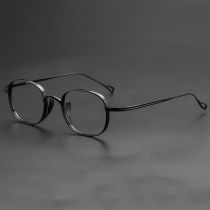 Thick Black Frame Glasses LE0027 - Elegant Oval Titanium Design