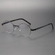 Black Round Glasses - LE0207, Sleek Titanium Frame, Comfort Fit