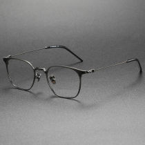 Sophisticated Gunmetal Oversized Square Glasses LE0039 - Titanium Frames