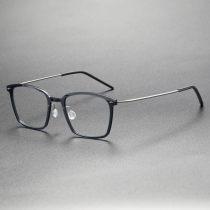 Square Eyeglasses LE0121 - Clear Dark Gray, Sleek Titanium Design