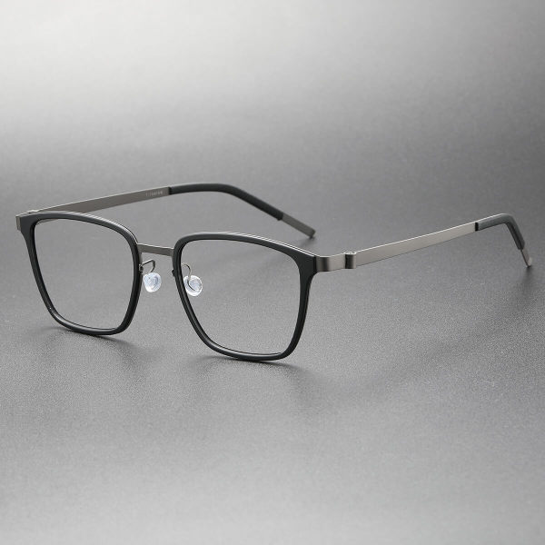 Square Frame Glasses - LE0252 Gunmetal, Titanium Comfort Design