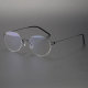 Oval Eyeglasses LE0436 - Black & Silver Titanium, Modern Design