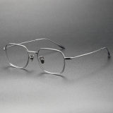 Large Eyeglass Frames LE0189 - Clear & Gunmetal, Geometric Acetate Design