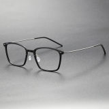 Black & Gunmetal Square Spectacles LE0121 - Titanium Precision & Comfort
