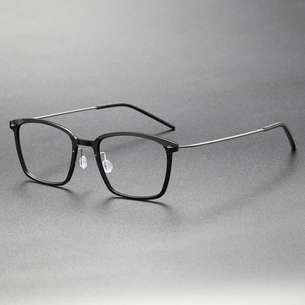 Black & Gunmetal Square Spectacles LE0121 - Titanium Precision & Comfort