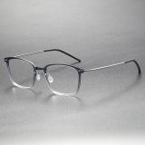 Clear Gray Eye Frames LE0121 - Modern Square Titanium Design