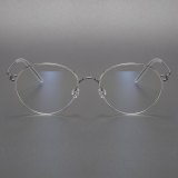 Silver Glasses LE0436 - Elegant Oval Titanium Design