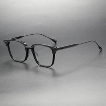Black Framed Glasses - LE0315, Durable Square Acetate Design Black Framed Glasses - LE0315, Durable Square Acetate Design