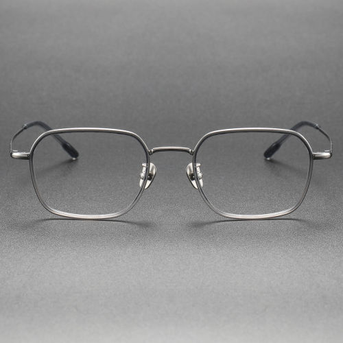 Large Eyeglass Frames LE0189 - Clear & Gunmetal, Geometric Acetate Design