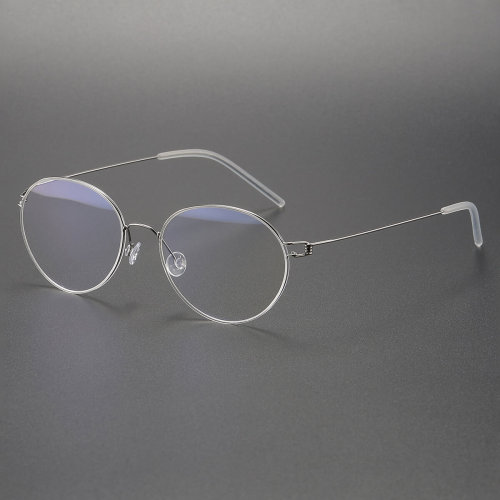 Silver Glasses LE0436 - Elegant Oval Titanium Design