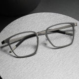Square Frame Glasses - LE0252 Gunmetal, Titanium Comfort Design